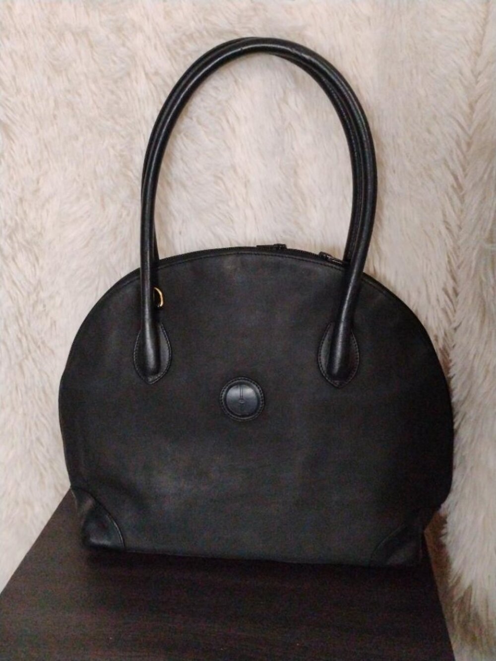 Gucci Rare Black Nubuck Leather Vintage Bag EUC with COA